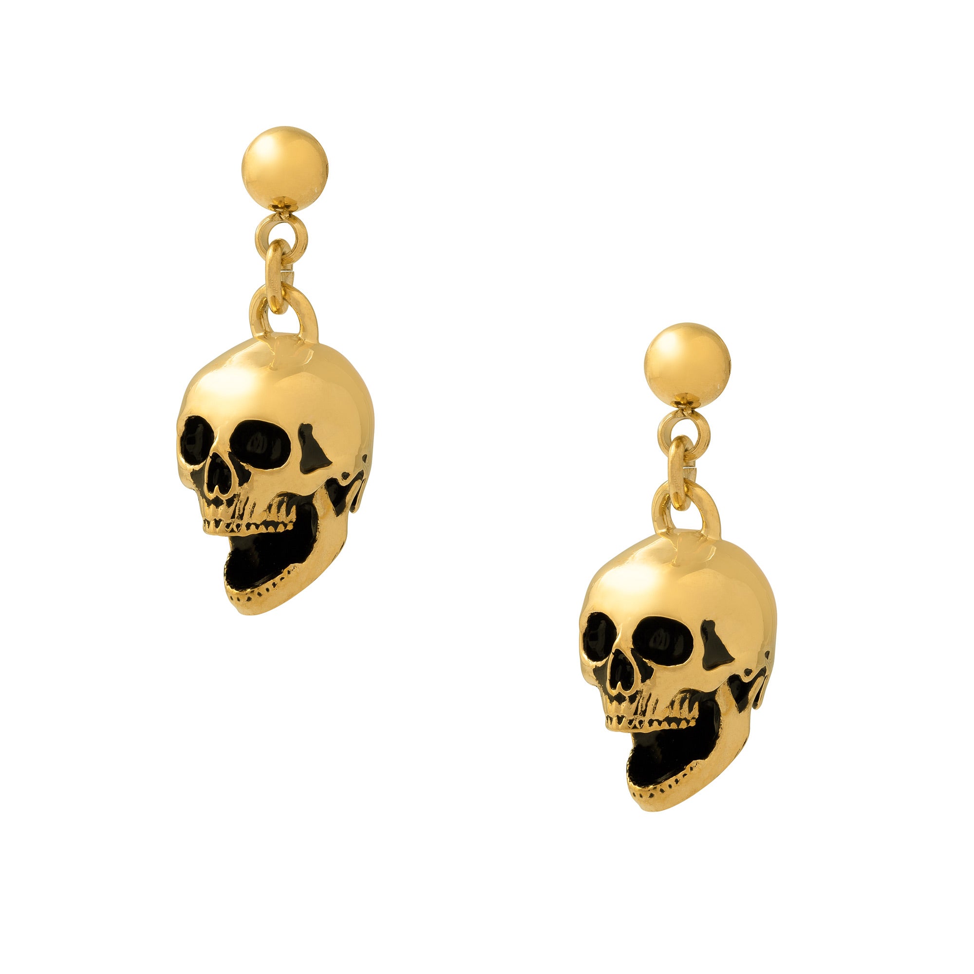 Gold skull deals stud earrings