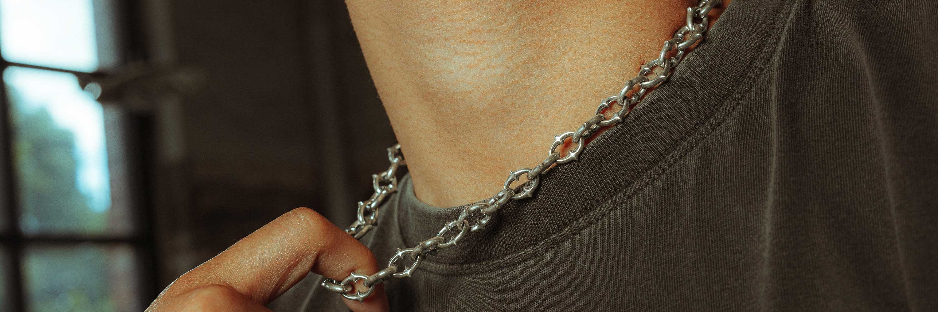 925 sterling silver necklace chain on men by statement collective