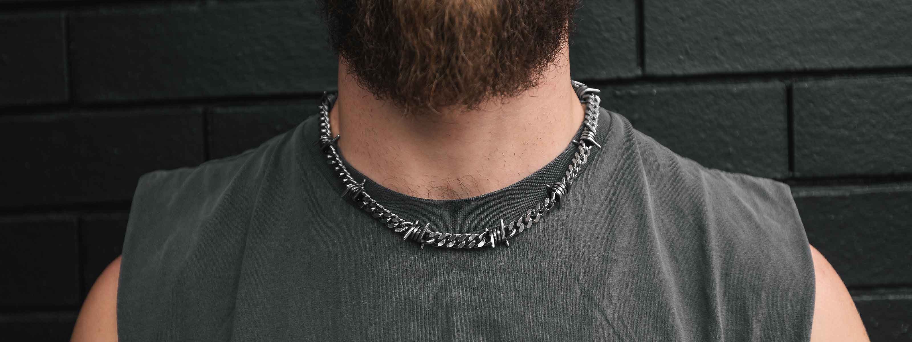 Mens Spiked Chains