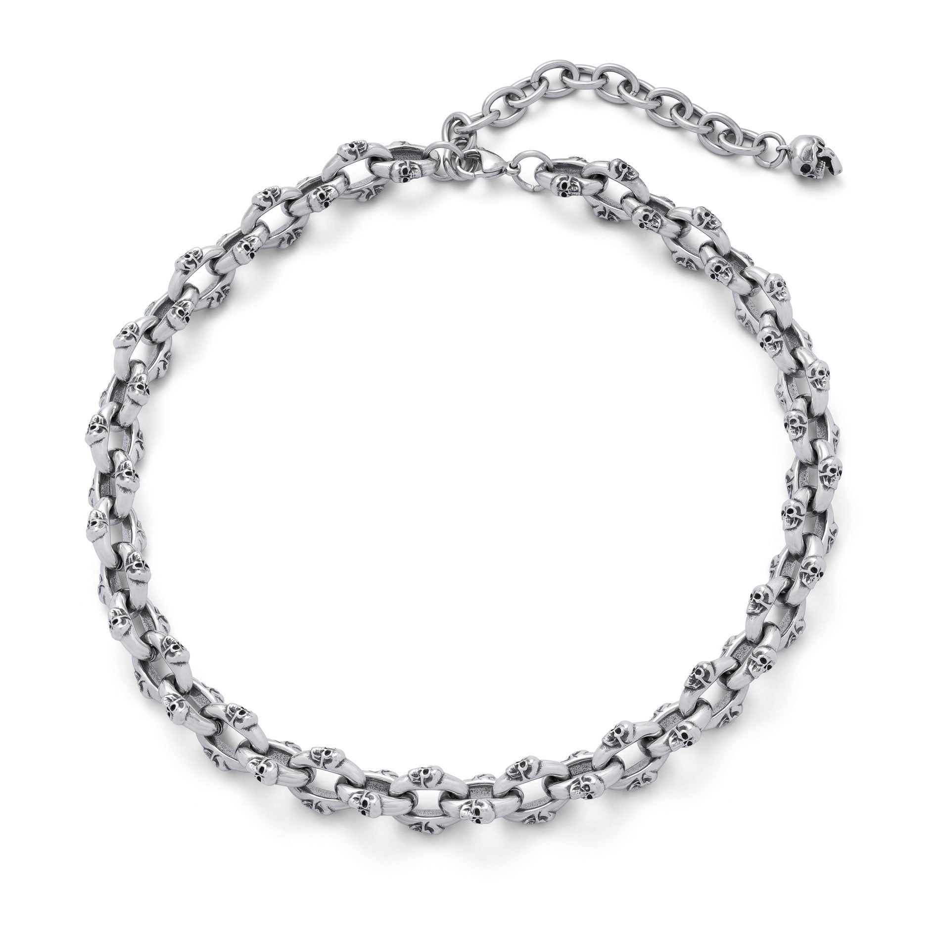 Skull Cable Chain Thick Silver 