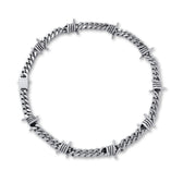 Barbed Wire Necklace Cuban Link Chain By Statement