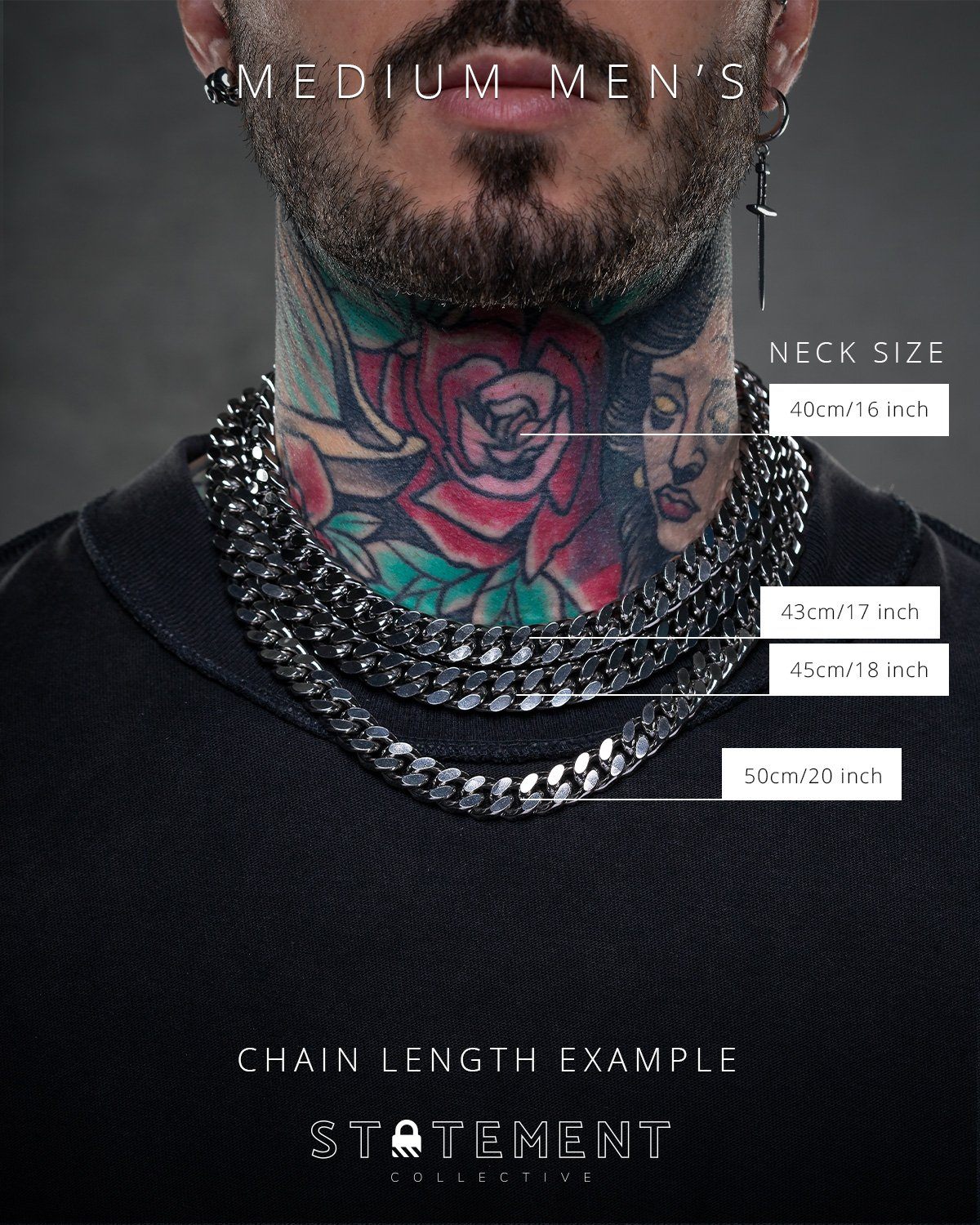 11mm Cuban Link Chain Necklace For Men / Statement Collective