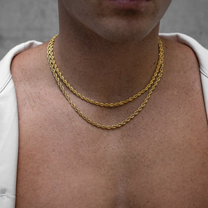 4mm Gold Rope Chain Necklace